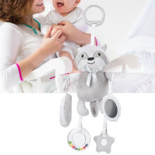 Infant Hanging Rattle Toy, Plush Animal Baby Teether & Bell, 15cm