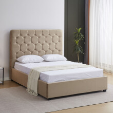 Madison 4ft 6inch Double Fabric Bed - Fawn Velvet