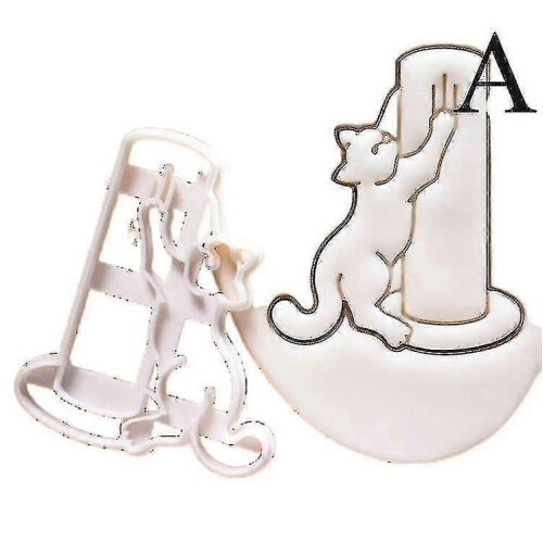 (A) 1/3pcs Cat Cookie Cutters Kitty Butt Shape Diy Biscuit Cookie Mold Stamp Bakeware