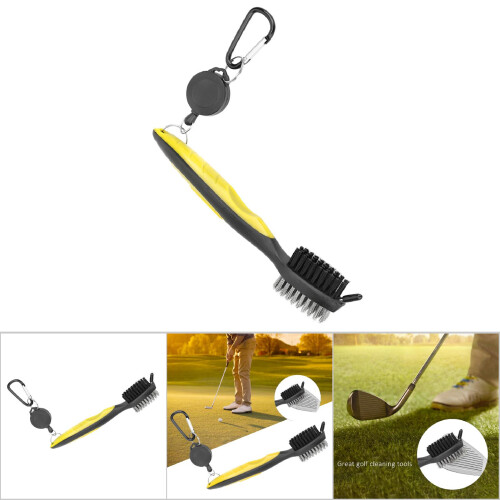 Yellow Dual Bristle Golf Brush