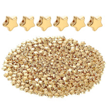 Tee-se-itse-helmimateriaali korujen valmistukseen, tähtihelmet, 6 mm:n kultaiset hopeanväriset irtohelmet tee-se-itse-askarteluun, luotettava