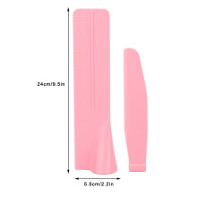 Adjustable Pink Cake Scraper with Scale - Food Grade Plastic, 24x5.5cm