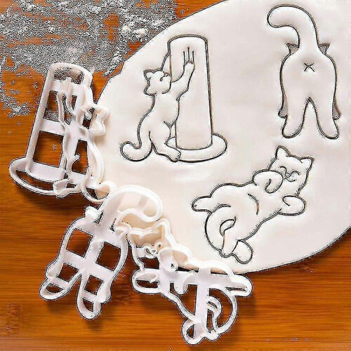 (A) 1/3pcs Cat Cookie Cutters Kitty Butt Shape Diy Biscuit Cookie Mold Stamp Bakeware 1