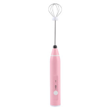 Rechargeable Pink Electric Milk Frother 1200mAh, 28.96cm Handheld
