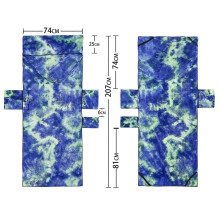 Tie Dye Beach Towel Recliner Cover Recliner Cover with Side Storage Pocket (Green) - DD01