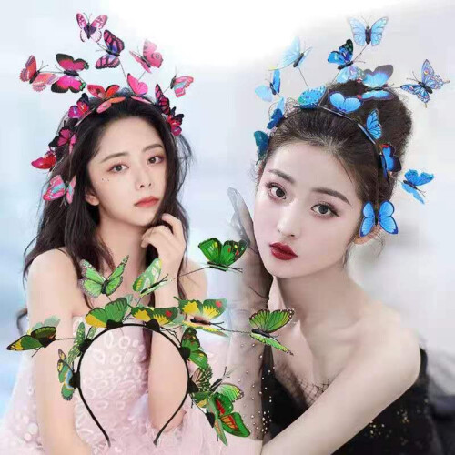 Καπέλο Fascinators με στολίδι πεταλούδας, στέμμα κοστουμιού πεταλούδας με ρυθμιζόμενη 2