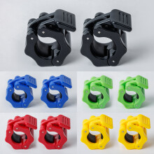 Pair of 1 Inch Barbell Clamps Quick Release Lock - Red, Green, Yellow, Black, Blue