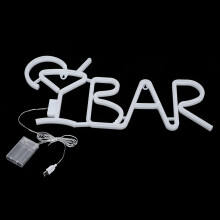 Pink BAR Neon LED Sign 56x24cm USB/Battery Powered Light for Party & Home