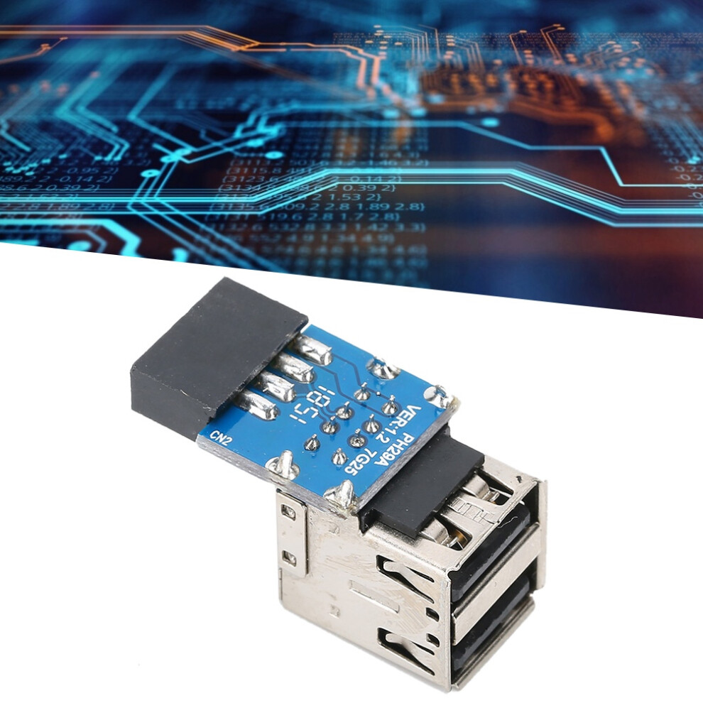 9Pin To 2 Usb2.0 Pc Motherboard Usb Expansion Adapter Blue 8761392482066