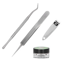 Ingrown Toenail Correction Kit with 50pcs Pads, Clippers & Tweezers