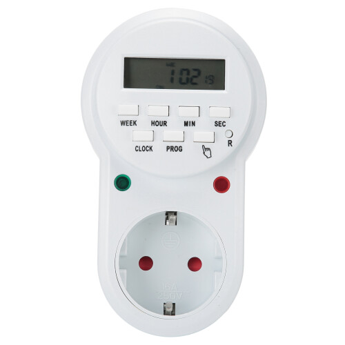 16A Digital Programmable Timer Socket with 2200mAh Ni-MH Battery, 12x7.2x7.5cm 1