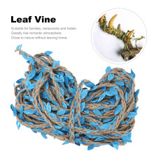 10M Blue Artificial Leaf Ribbon Hemp Rope Garland for DIY Decoration