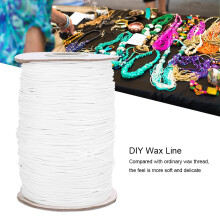 Eco-Friendly Wax Thread 160m for Crafting Necklaces Cotton Rope 1mm 27 # White
