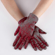 (Red wine) Womens Elegant Opera Short Satin Gloves Classic Banquet Party Wedding Gloves