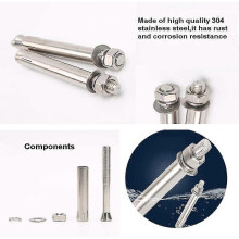 20 Piece 304 Stainless Steel Hex Nut Expansion Bolt Outer Sleeve Anchor Kit (M6M8M10) - DD01