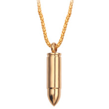 Pendentif commémoratif étanche, bijou de crémation hypoallergénique en acier inoxydable avec pendentif tête de balle, chaîne à longueur