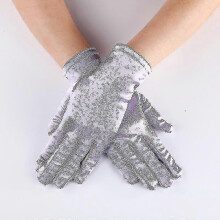 (Lightpurple) Womens Elegant Opera Short Satin Gloves Classic Banquet Party Wedding Gloves
