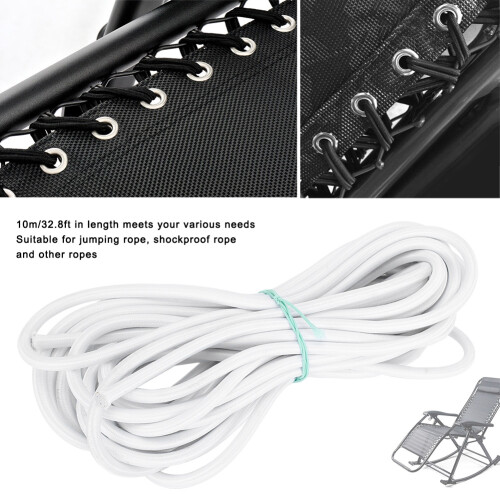 7mm x 10m Elastic Cord White Polypropylene 2