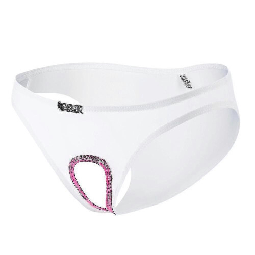 (M, White) Crotchless Briefs Mens Underwear Panties Underpants