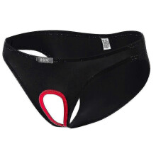 (2XL, Black) Crotchless Briefs Mens Underwear Panties Underpants