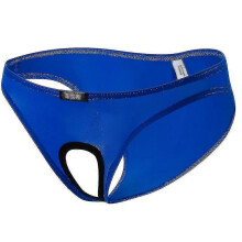 (L, Royal Blue) Crotchless Briefs Mens Underwear Panties Underpants
