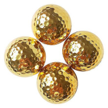 4pcs Golf Ball Portable Gold Plating Golf Ball Double-layer Construction Sports Practice - DD