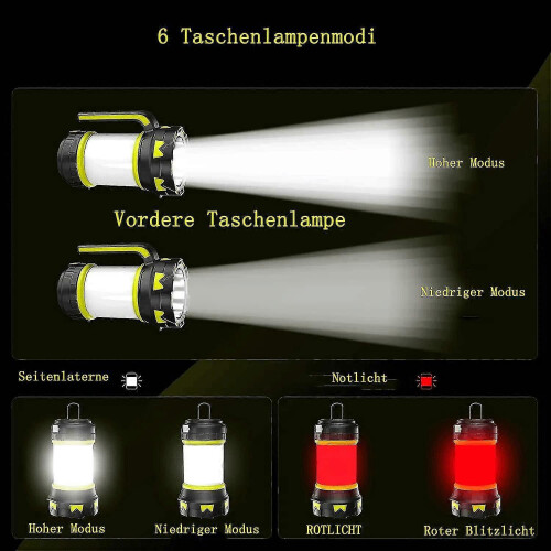 Portable Rechargeable 6 Mode LED Camping Lights with Power Bank Multi-Function Camping Light Tent Light Two-Way Hook - DD 2