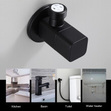 Bathroom Angle Valve Black G1/2
