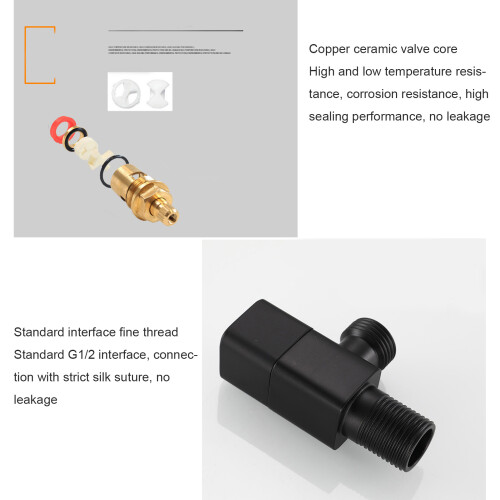 G1/2 Black Mixer Stop Valve