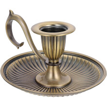Metal Taper Candle Holder with Handle Retro Simple Chamberstick Candlestick Holders for Halloween Christmas Weddings Party Decorative Iron Candle Hold