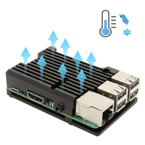 Aluminum Alloy Motherboard Shell Box Black for Raspberry Pi 3B/2B