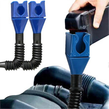 2 Pcs Universal Flexible Draining Oil Snap Plastic Funnel - Spill-free, Hand-free - for Automotive Oil And Household Uses - DD