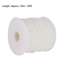 6mm 25m Faux Pearl Bead String Acrylic DIY Curtain Decoration White