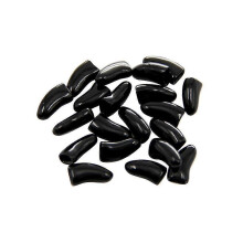 (Black--XS) 20pcs Colorful Soft Non-toxic Pet Cat Claw Covers Paws Nail Caps Protective High - ya