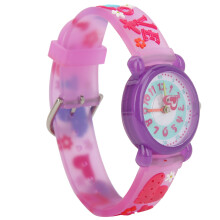 Children Waterproof Quartz Watch with PVC Strap, Purple, 30mAh