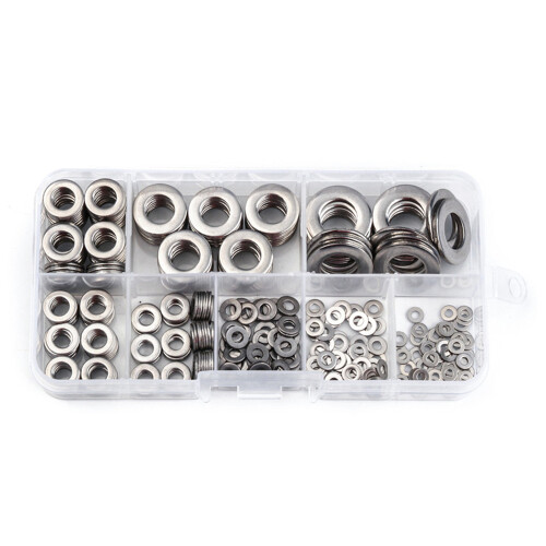360pcs Stainless Steel Flat Washers Set M2-M10, Assorted Sizes, Storage Box 1