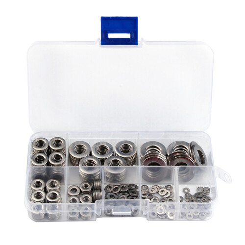 360pcs Stainless Steel Flat Washers Set M2-M10, Assorted Sizes, Storage Box 2