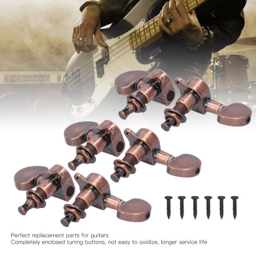 Guitar Locking Tuners Head Knobs 3L/3R Alloy Copper Brass 2