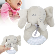 Baby Plush Hand Rattle Bell for 0-3 Years Cartoon Animal Elephant rabbit racoon