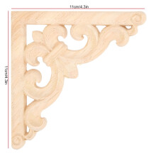 4pcs European Wood Carved Corner Appliques 11x11cm for Home Decor