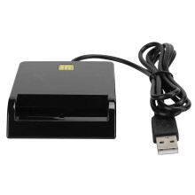 Black ABS Smart Card Reader 608 for Windows & Linux with SIM & Memory Slots