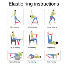 6pcs Yoga Stretch Bands Set with 10 Hole Pull Strap + Resistance Bands