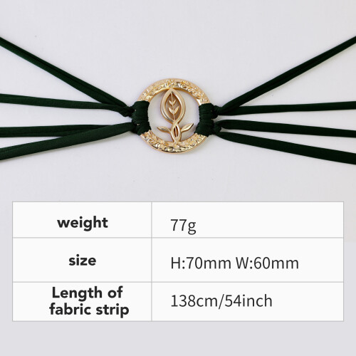 Elegant Medieval Girdle Belt With Leaf Motif Adjustable-bronze 2