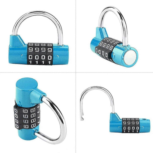 4 Digit Code Padlock, Gym Locker Lock, Resettable Heavy Duty Lock, 54mm/2.13 Inch, Resettable - RiRi 2