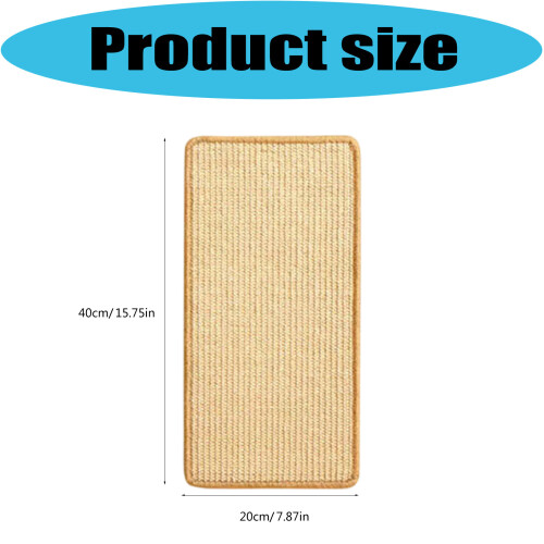 Sisal Cats Scratching Board 20x40cm Wall Mounted For-2 2
