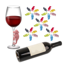 Cute Animal-Shaped Silicone Drink Markers, 5Set, Wine Label Tags