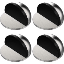 Pcs Door Stoppers, Adhesive Door Stopper, Stainless Steel Door Stoppers with Stickers, No Need To Drill, Silver - RiRi