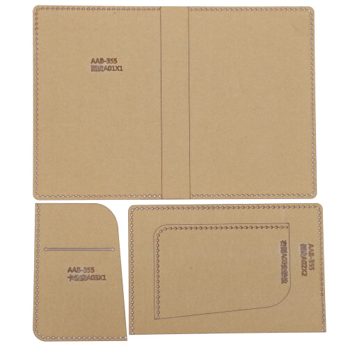 3Pcs Acrylic Wallet & Passport Holder Template Set, Leather Pattern Mold 1
