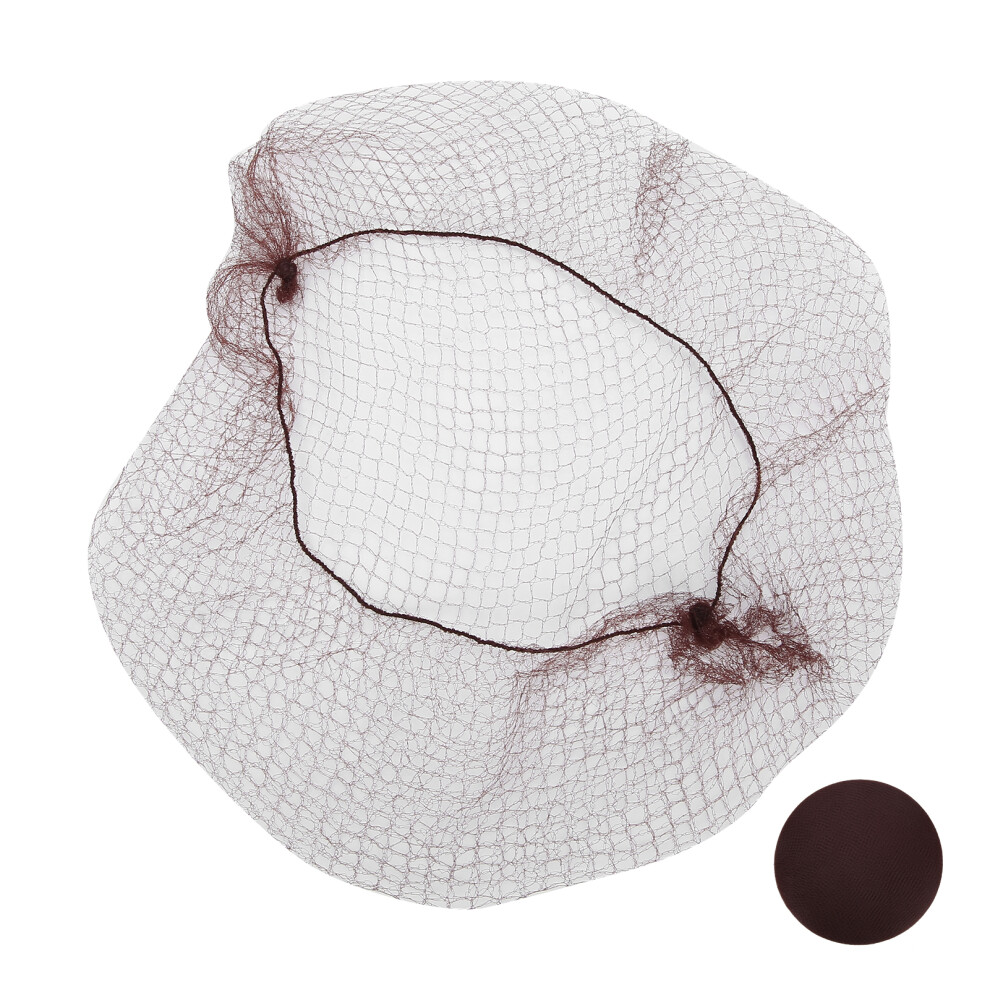 144pcs Nylon Disposable Wig Caps, Breathable Hair Mesh Net, Dark Brown