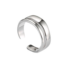 Handgemaakte sieraden voor vrouwen, verstelbare teenring met stapelbaar open klauwdesign, verzilverde ring met open geometrische vorm, eenvoudig en